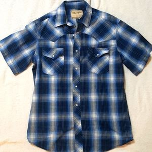 Wrangler Men's Regular Fit Short Sleeve Western Shirt Size Medium - EUC